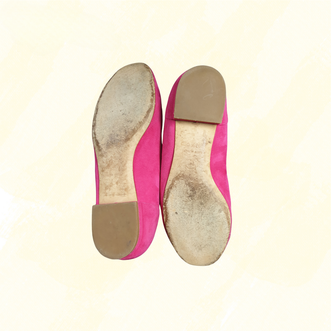 Chanel Suede Leather CC Slip on Loafer - Pink 37.5