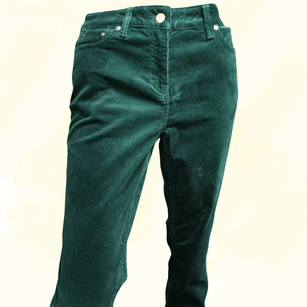 David Lawrence Straight Leg Cord Jeans - Size 9 - Green