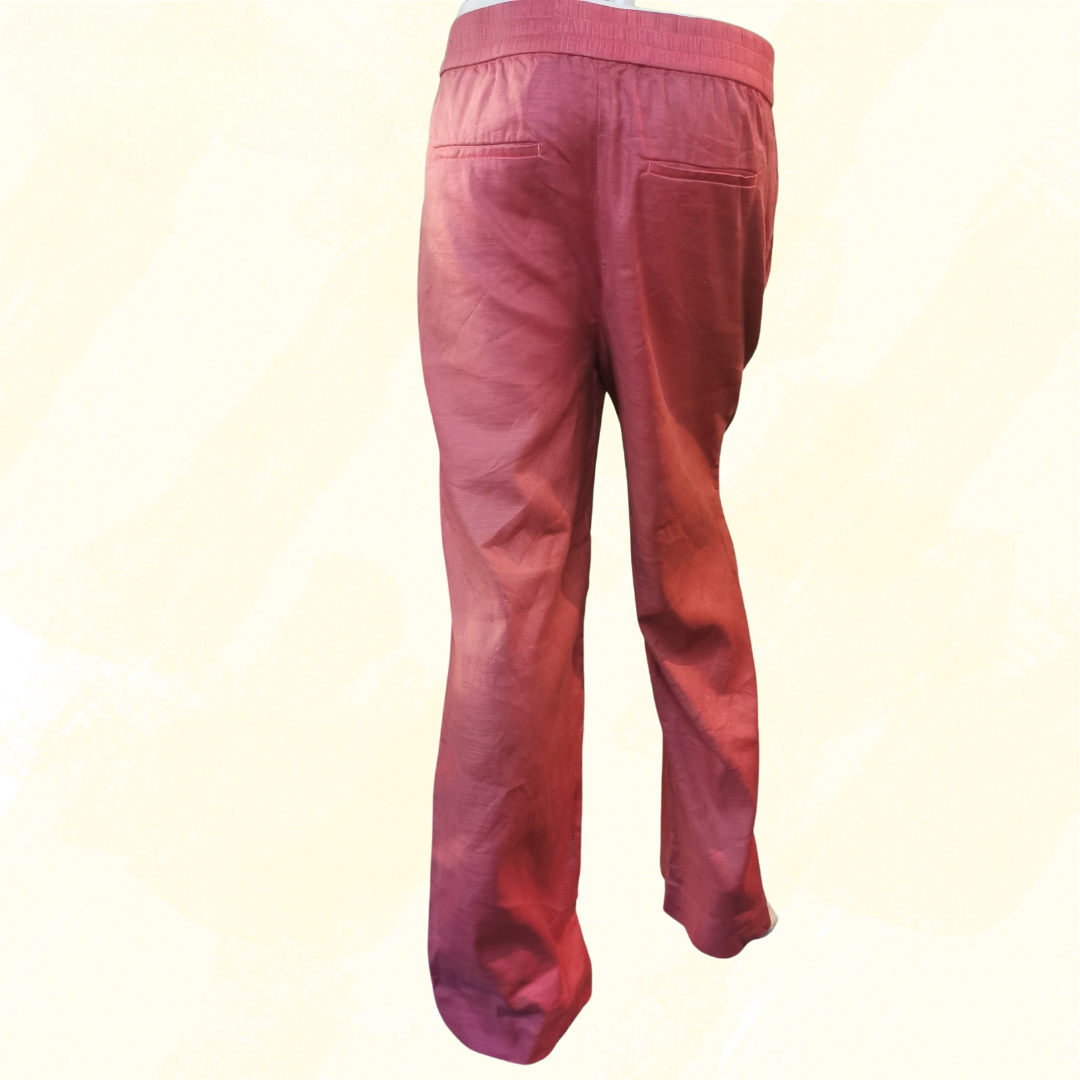 Trenery Pants Elastic Waist - Size 10 - Rust