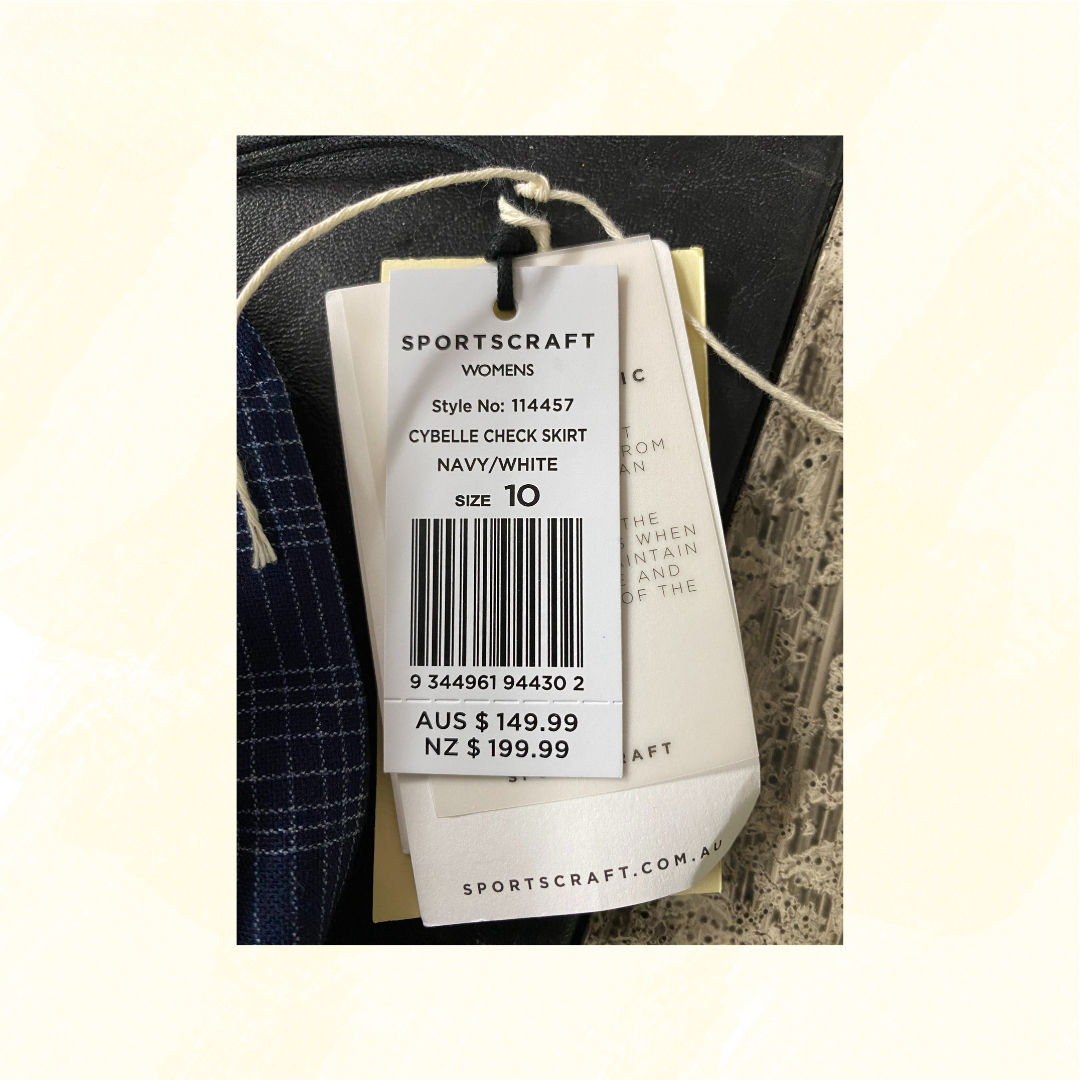 Sportscraft Cybelle Check Skirt - Navy/White 10