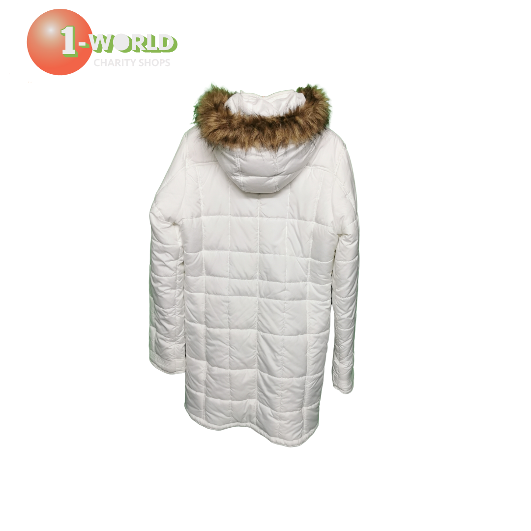 Paris Hilton Long White Puffer Jacket - Size L White