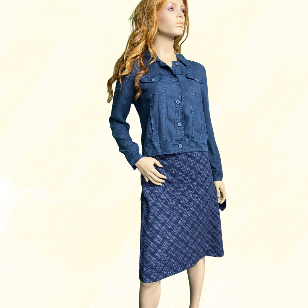 Sportscraft Cybelle Check Skirt - Navy/White 10