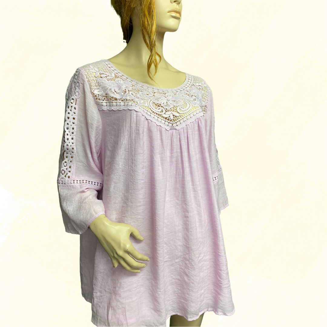 Autograph Lace Yoke Top RRP $84.99 - Pink - 22