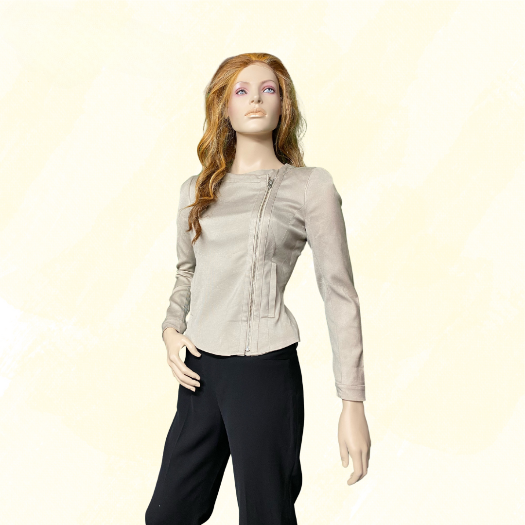 Saba Zip Crop Jacket - Beige 6