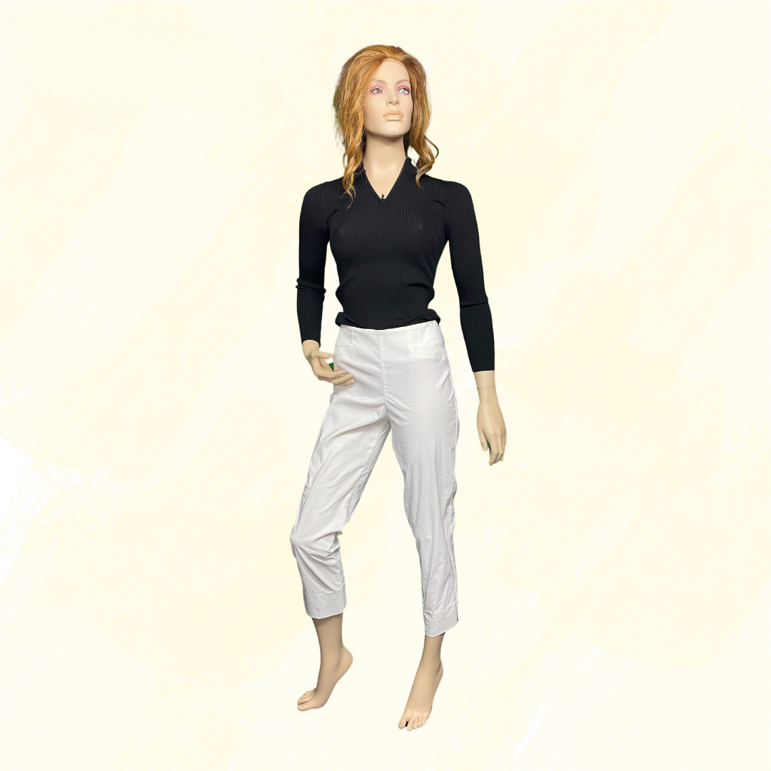 Andiamo Pippa Capri Pants - White - 12