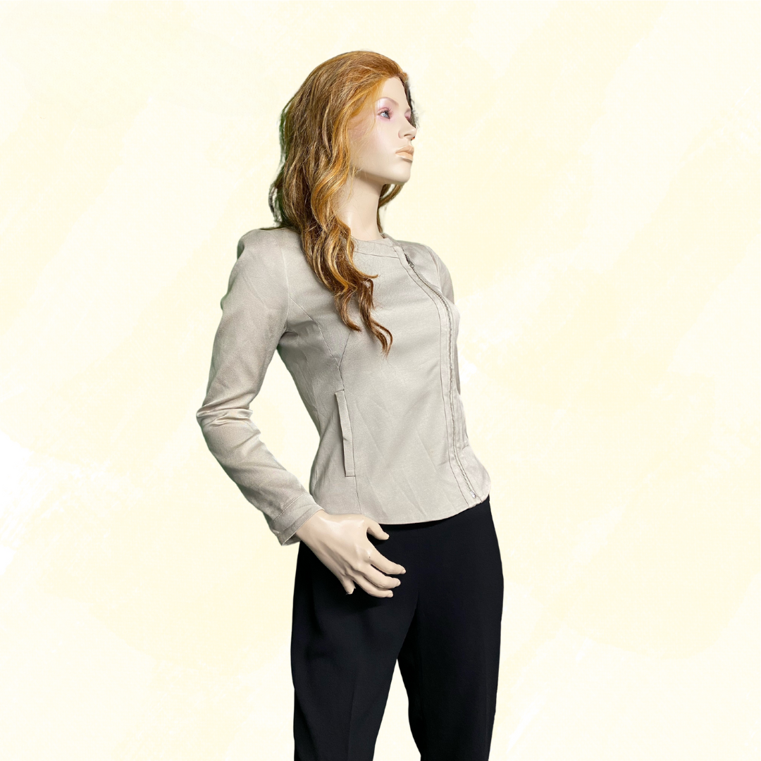 Saba Zip Crop Jacket - Beige 6