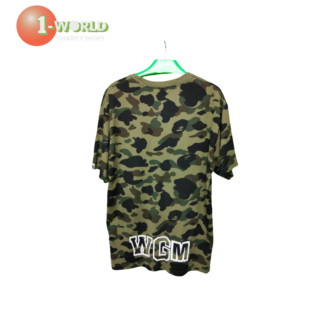 A Bathing Ape Camo Shark Tee Shirt - XL Green Camo
