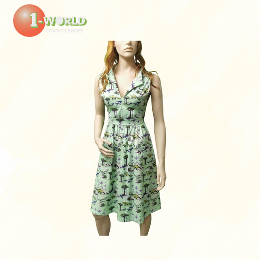 Lindy Bop Rare Dinosaur Dress - 8 Green