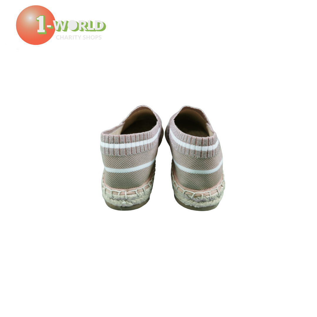 Seed Sasha Stripe Espadrille - 40 Beige/Bronze