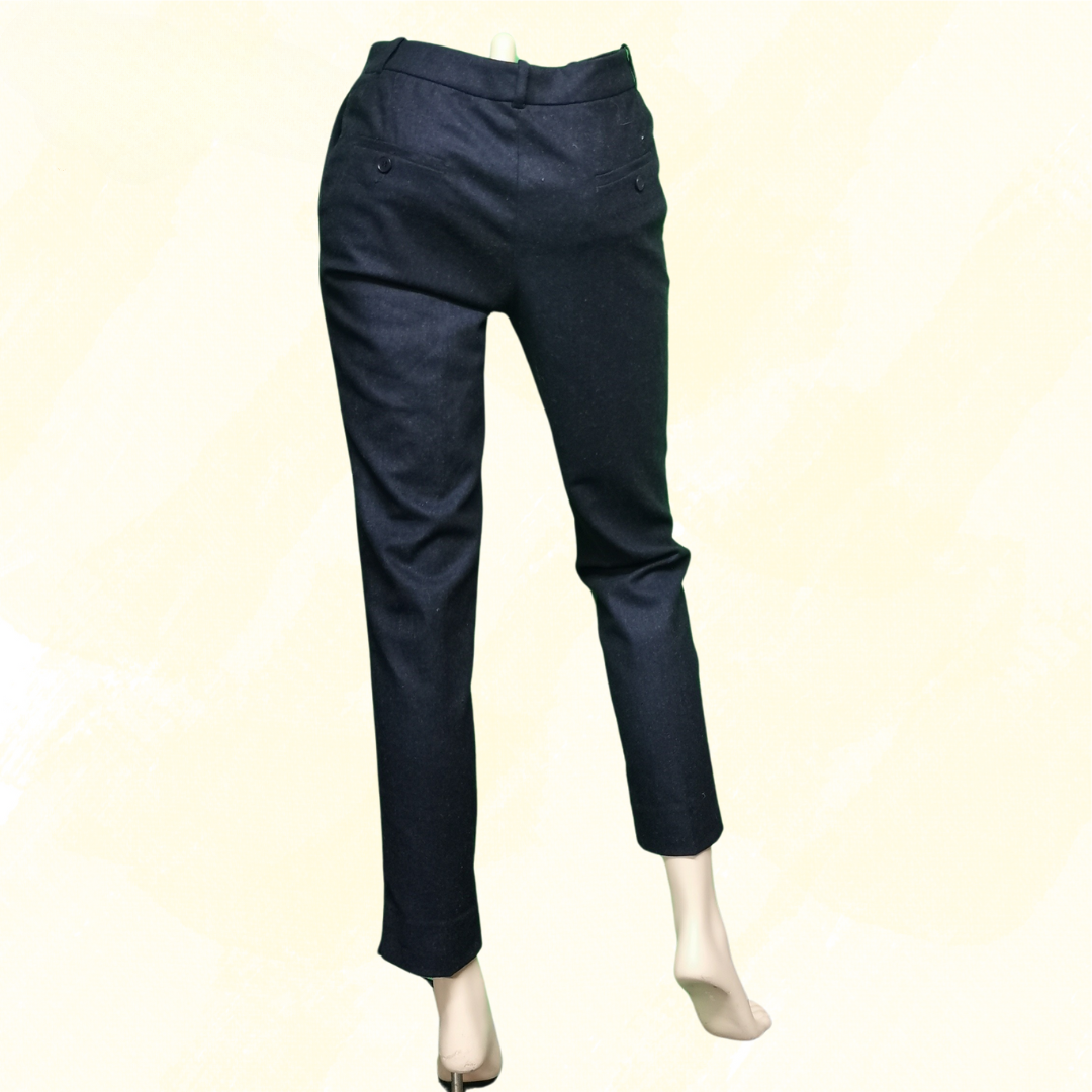 Jigsaw Melange Flannel pants - UK 8 - Navy