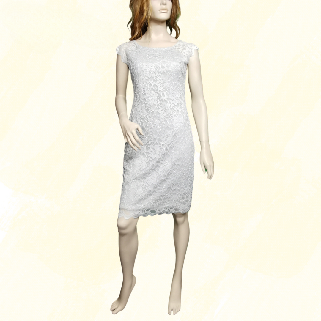 Liz Jordan Lace Dress - Size 12 - Gray