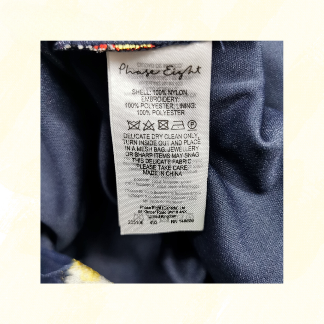 Phase Eight Mariah Dress - Size 16 - Navy/Mul