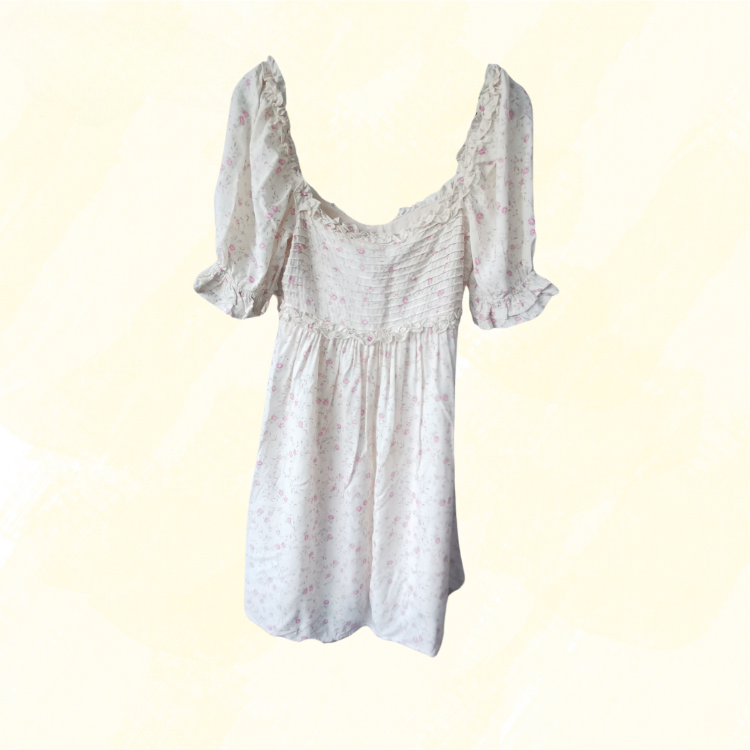 Auguste Floral Dress - Size 6 - Cream