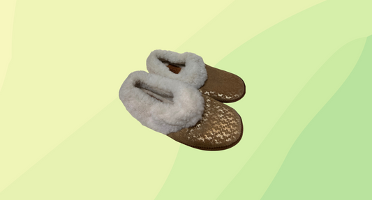 Tory Burch Shearling Mule Slipper - Coley Suede - Size 6 - Camel Brown