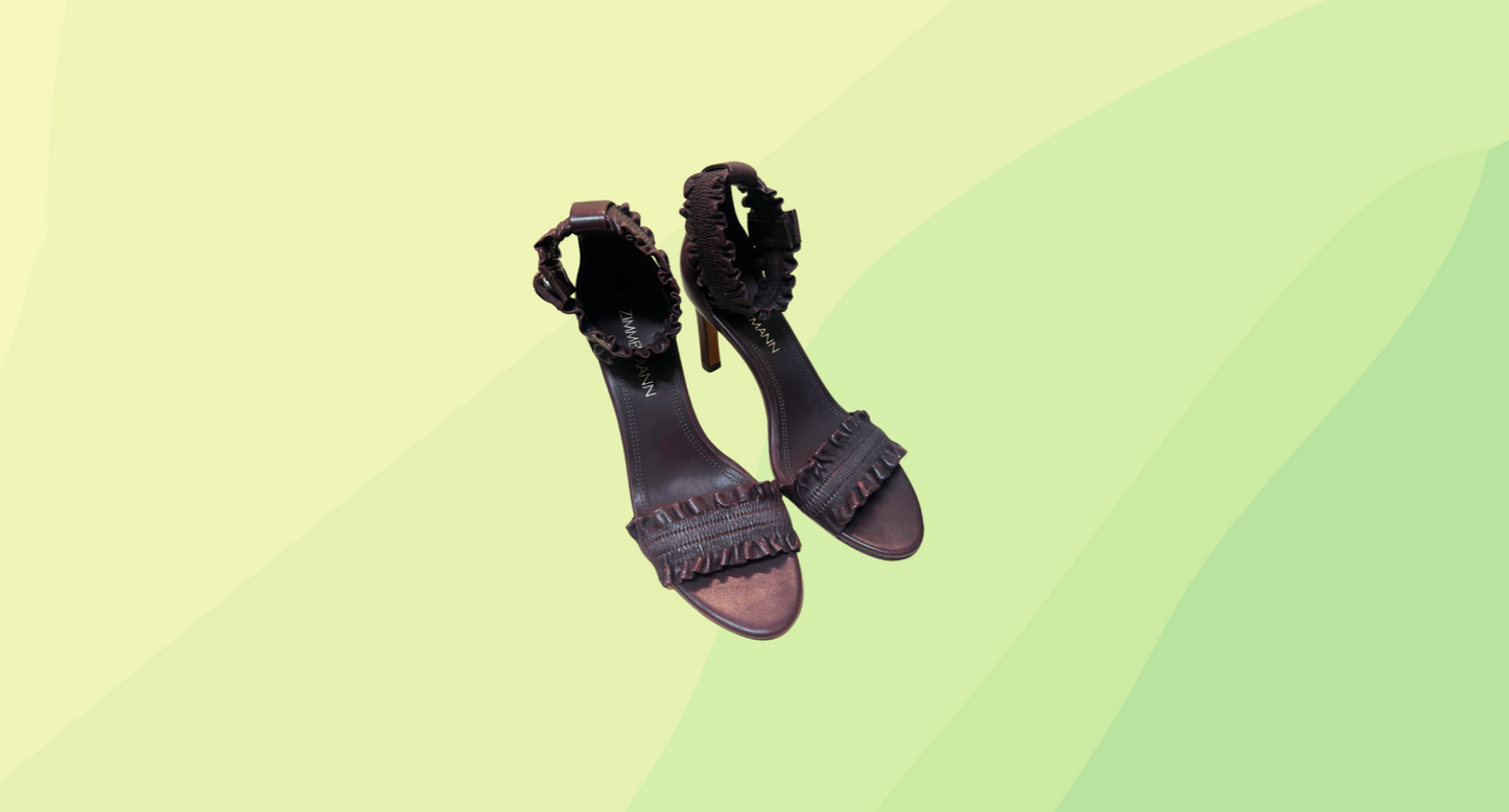 Zimmermann Elastic Strap Sandal Heel - Size 36 - Plum