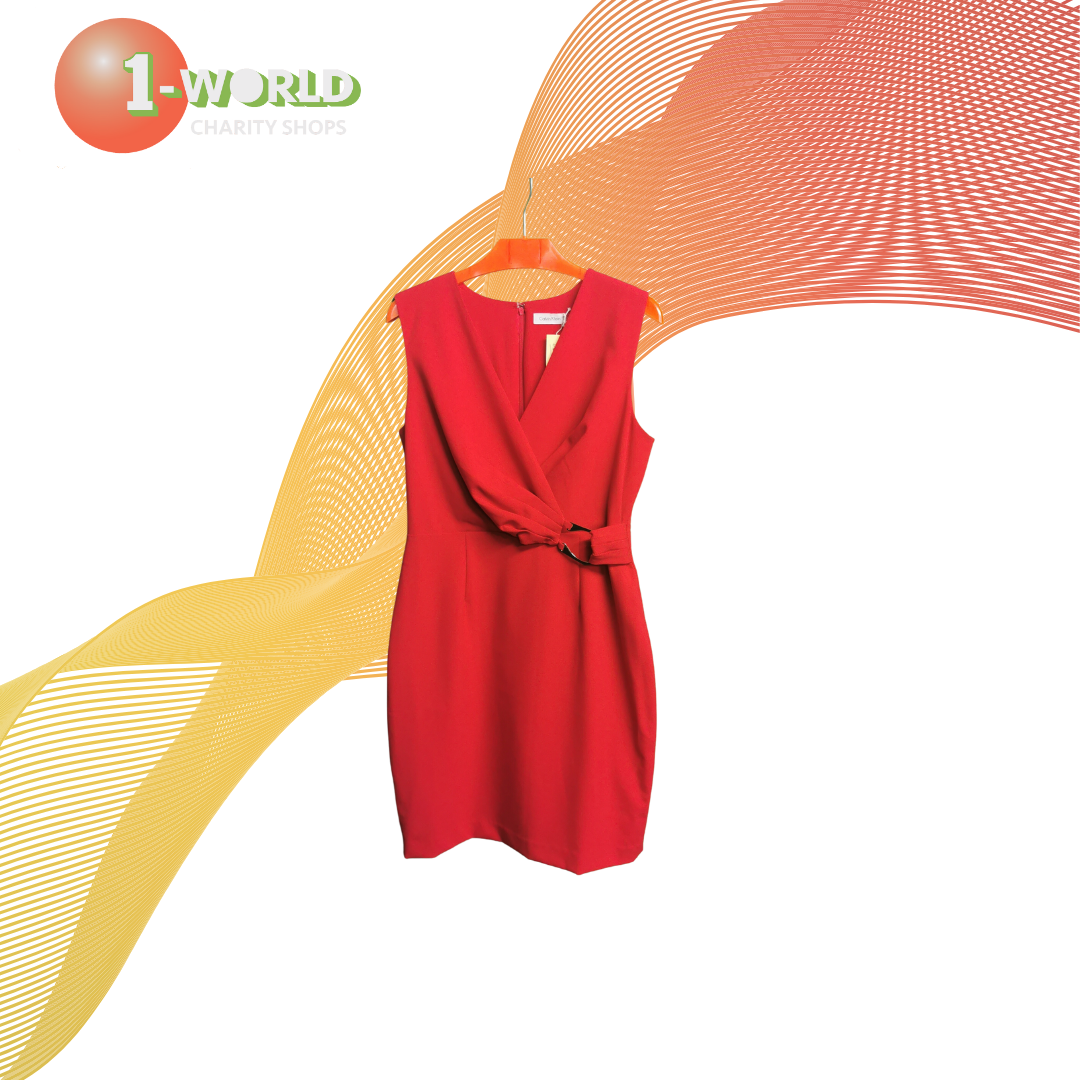 Calvin Klein Mid Length Dress - size 10 Red