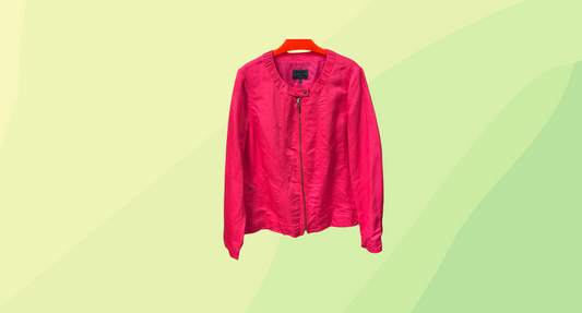 Sportscraft Linen Jacket Front Zipper - Size 16 - Hot Pink