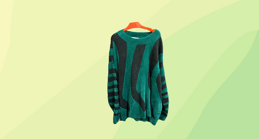 Virtuelle Bold Stripe Fluffy Jumper RRP $129.95 - XL - Soft Jade/Black