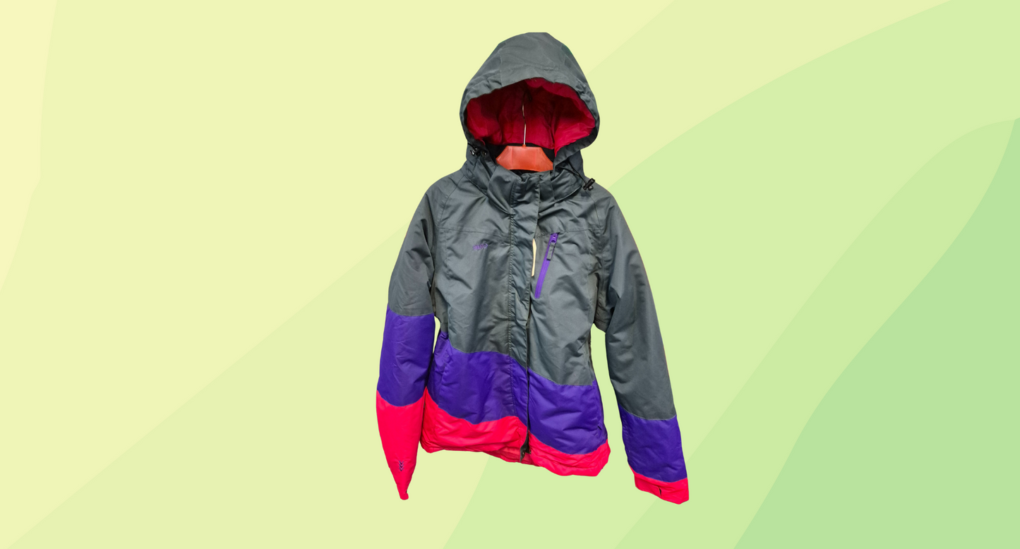 Chute Ski Jacket - Size 12 - Grey/Purple/Pink