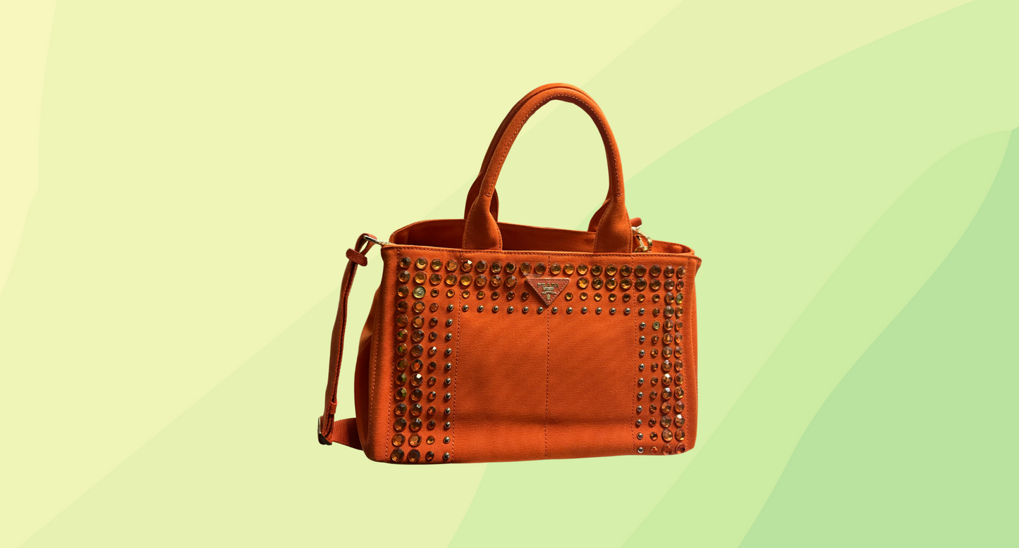 Prada Canvas Tote Bag - Orange