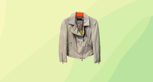 Karen Millen Leather Jacket - Size 8 - Tan RRP $795