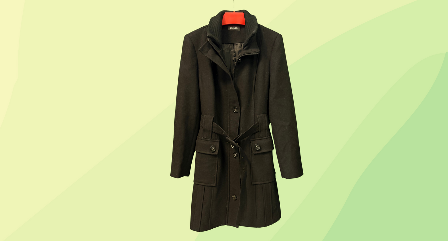 EKLE Italian Wool Long Jacket - M - Black