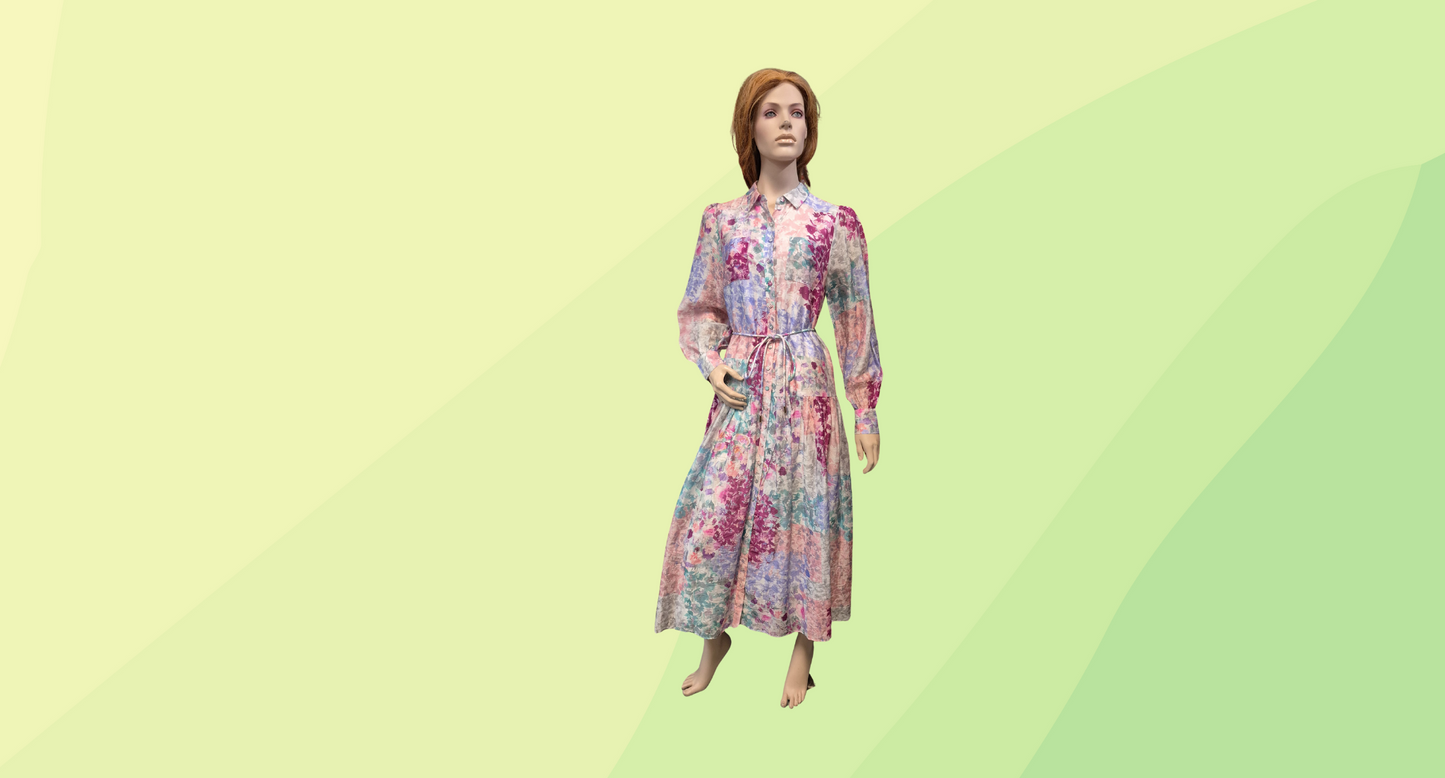 Portmans Ava Patchwork Dress RRP $199.99 - Size 10 - Floral Pastel