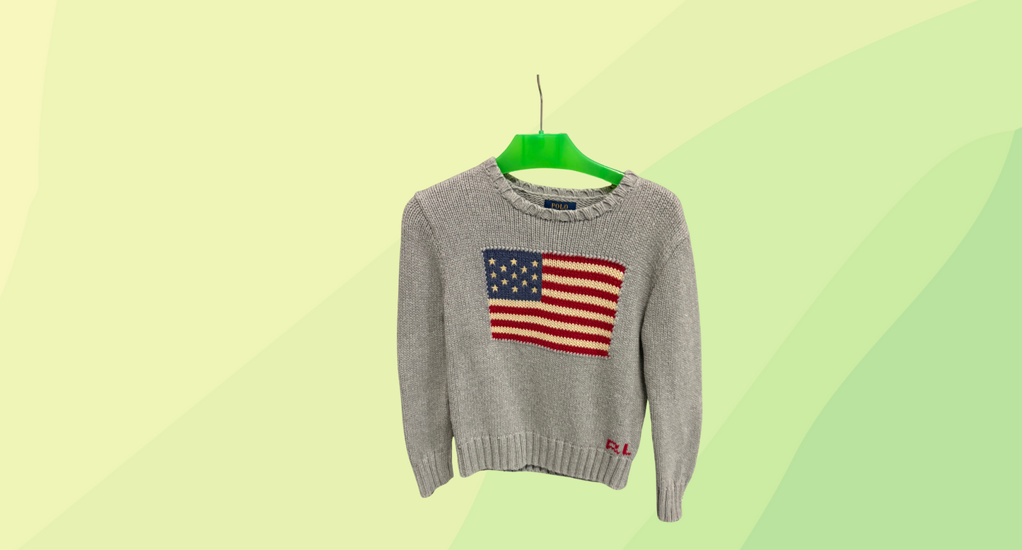 Polo Ralph Lauren Knit Sweater - American Flag - K7 - Grey