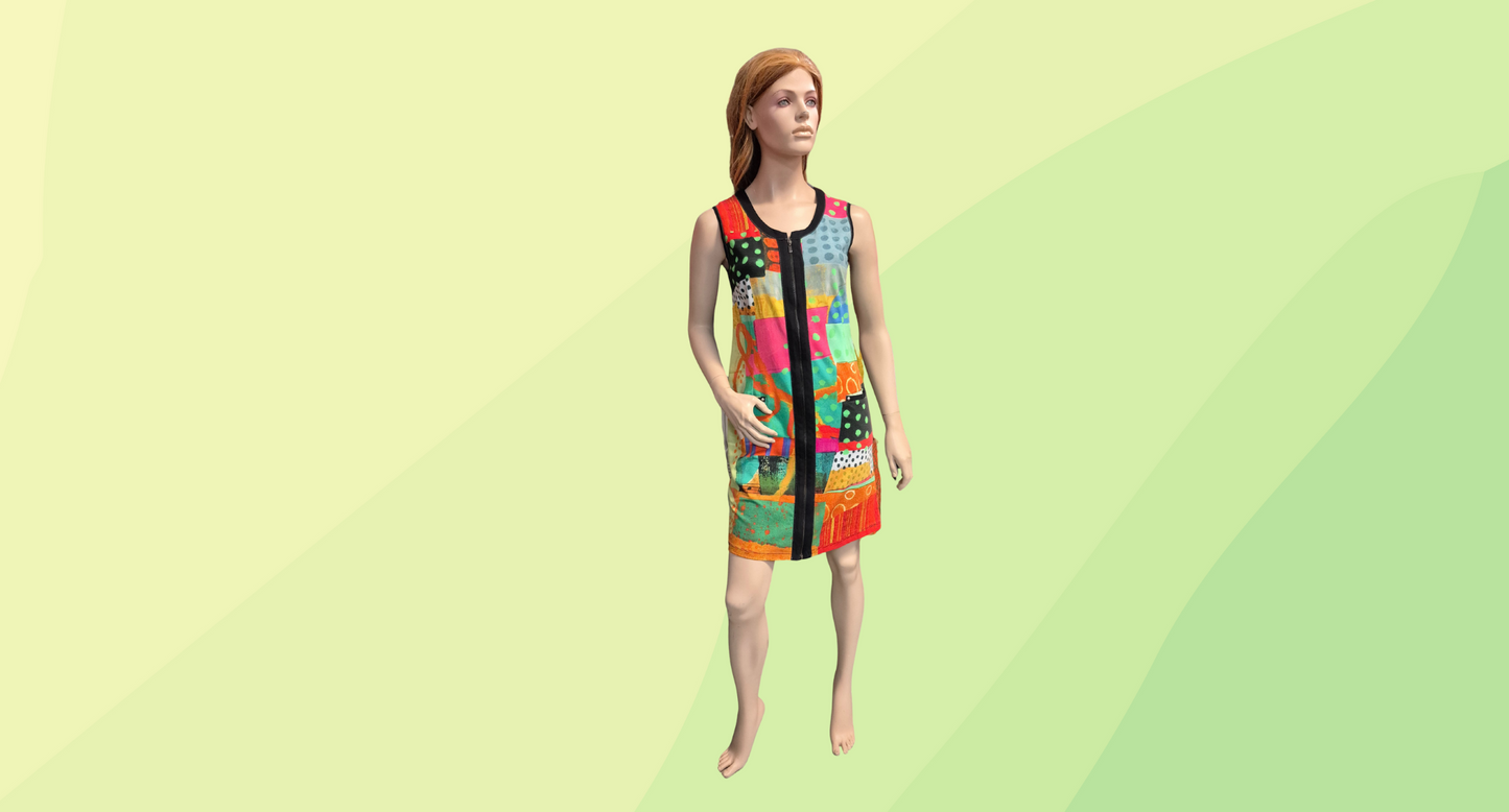 Dolcezza Zip Front Dress - M - Multi