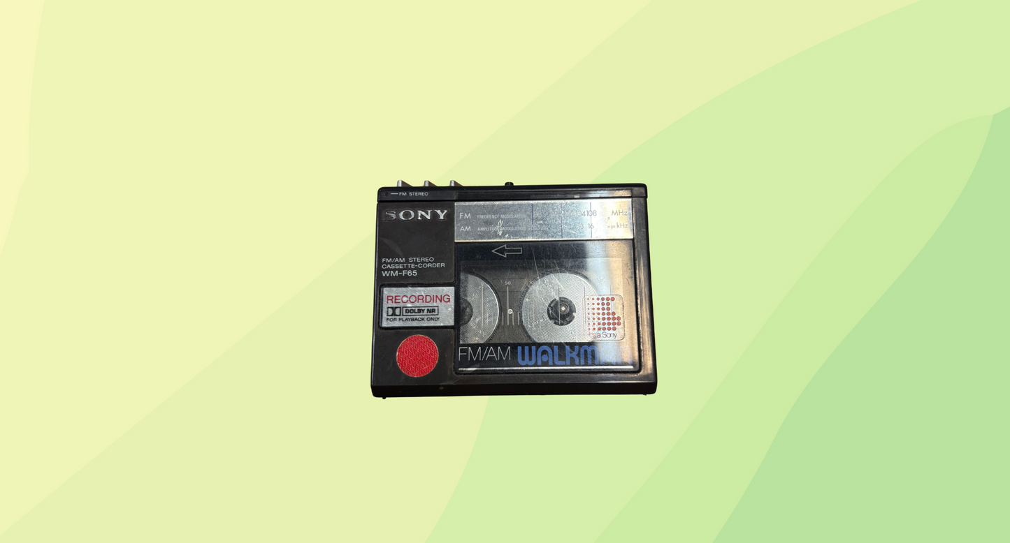 Sony Vintage 1985 Walkman Stereo Cassette-Corder WM-F65 - Black