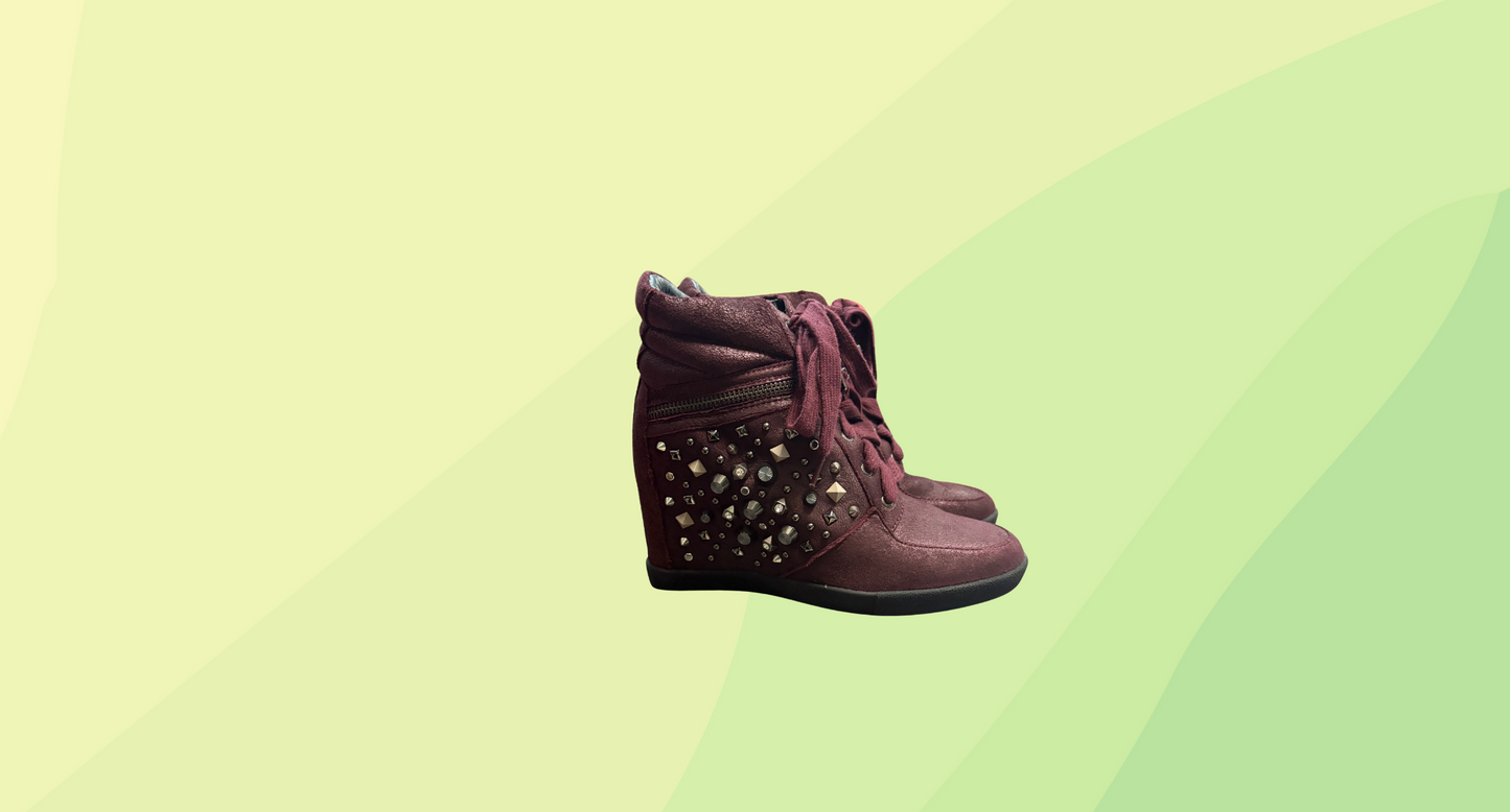 Staccato Wedge Sneakers - Size 35 - Burgundy