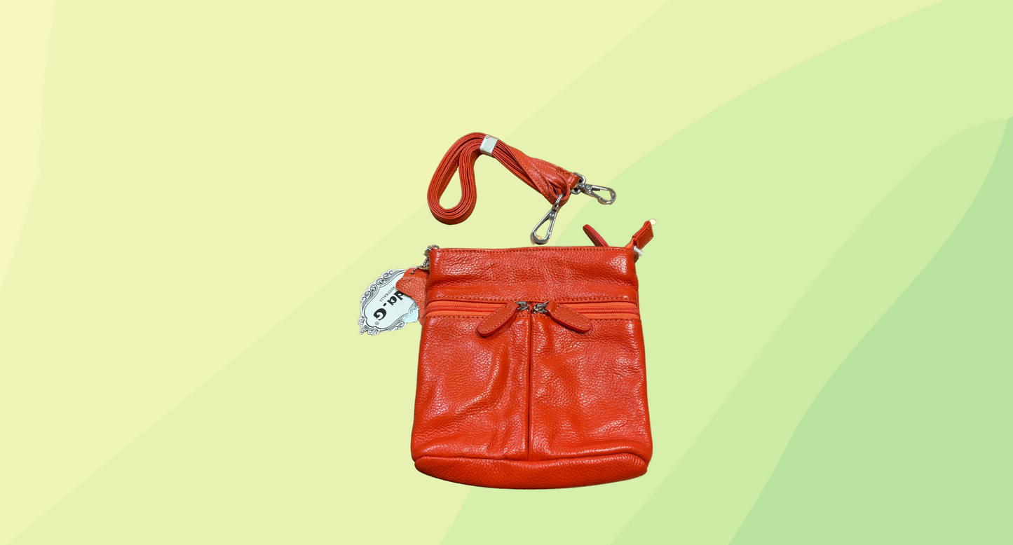 Ada G Leather Crossbody Bag - Orange