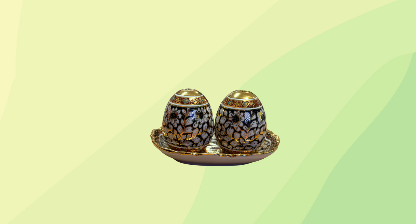 Buran Benjarong Handmade in Thailand Salt & Pepper Shaker Set