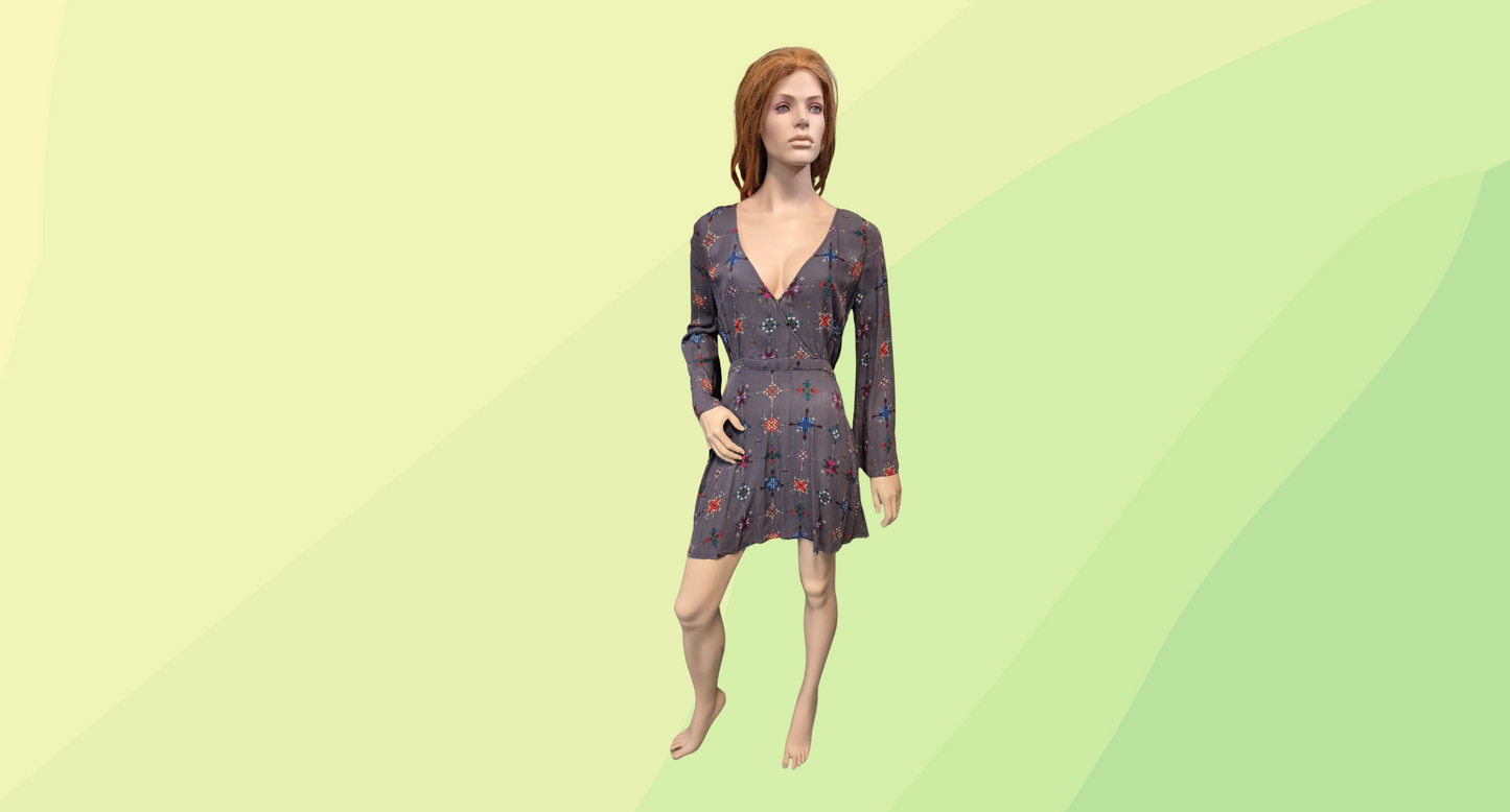 Tiger Lily Tambour Dress RRP $180 - Size 10 - Charcoal