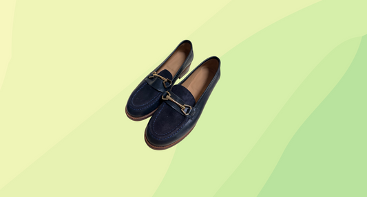 A.P.C Leather Loafer - Diana - Gold Accent - Size 38 - Navy