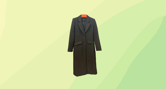 Saba Long Wool Coat - Size 6 - Black