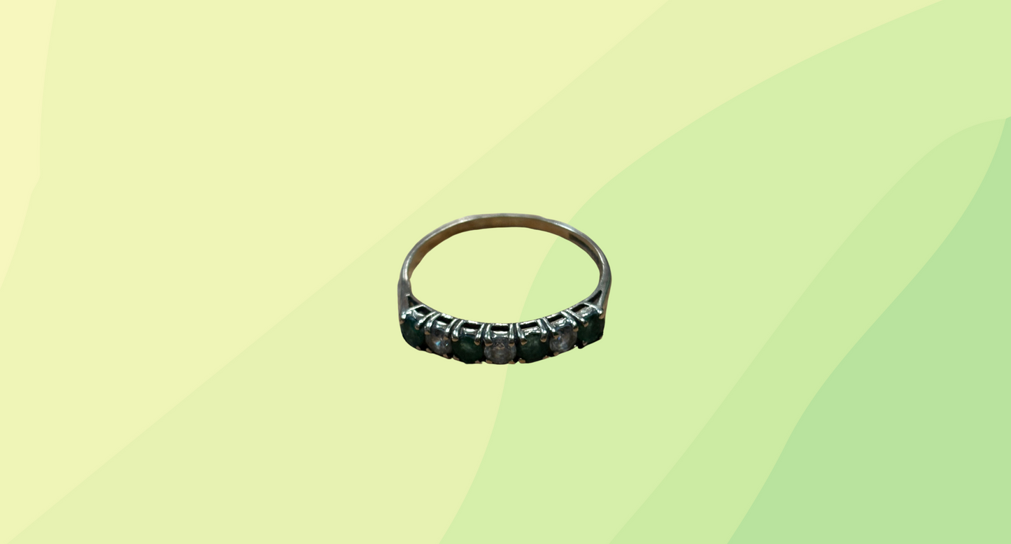 Gold Emerald Ring Size 'O'