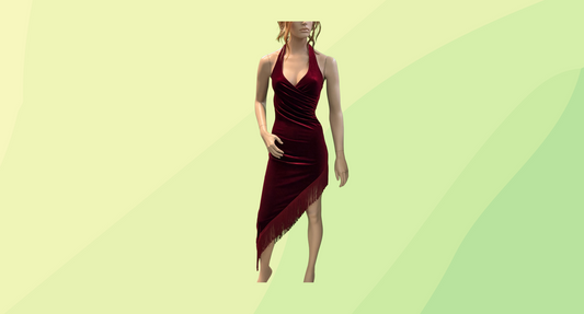 Gerry Shaw Velvet Halter Dress - 6 - Cherry Red
