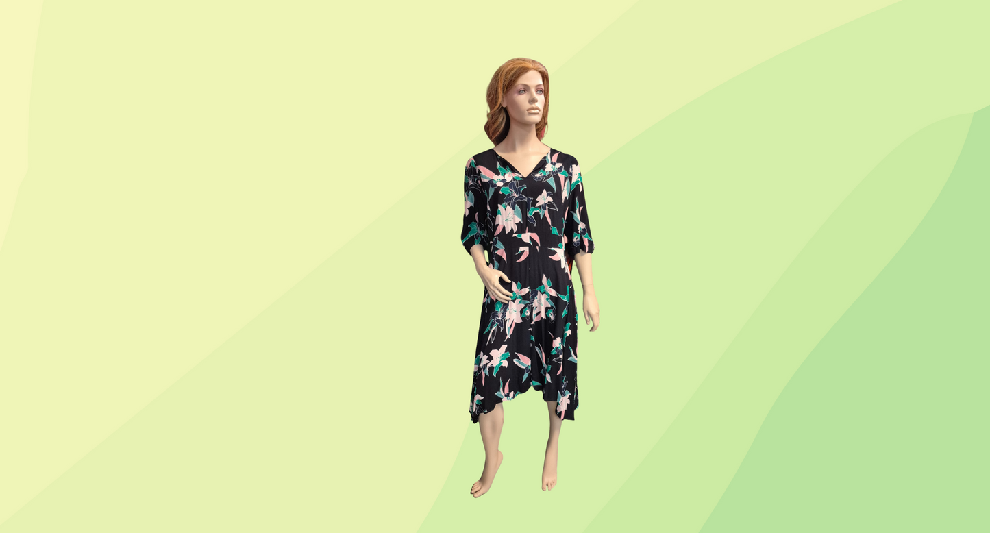 Trenery Dress - Size 16 - Black Floral