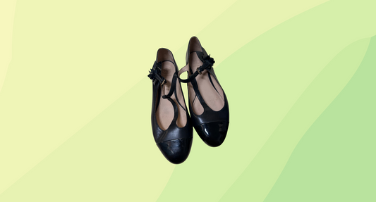 Tory Burch Mary Jane Flat - Blossom - Size 8 - Black