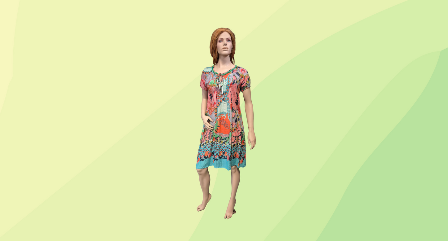 Adrift Lucy Dress in Florette RRP $109.99 - S - Pink/Blue/Green