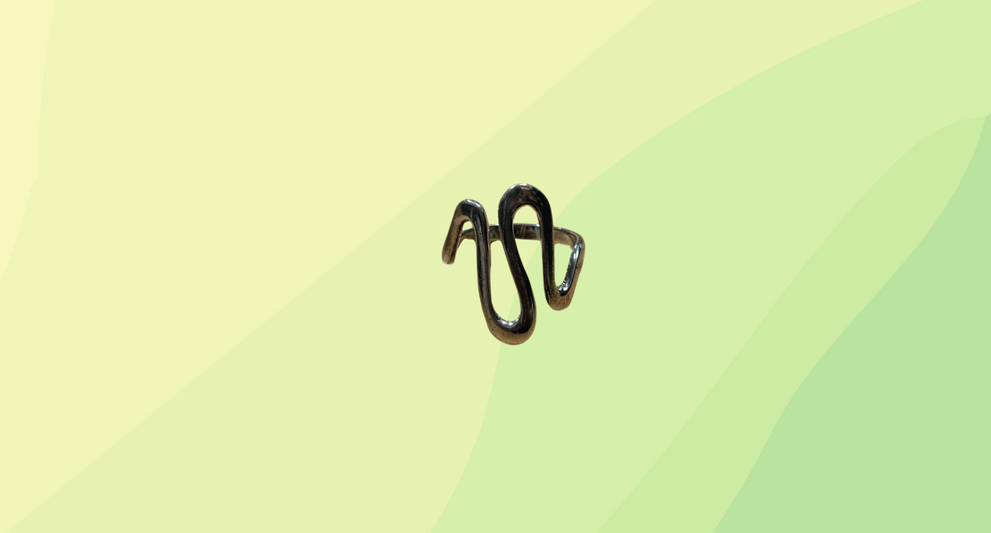 Silver Ring - Large Swirl - Size 'O'