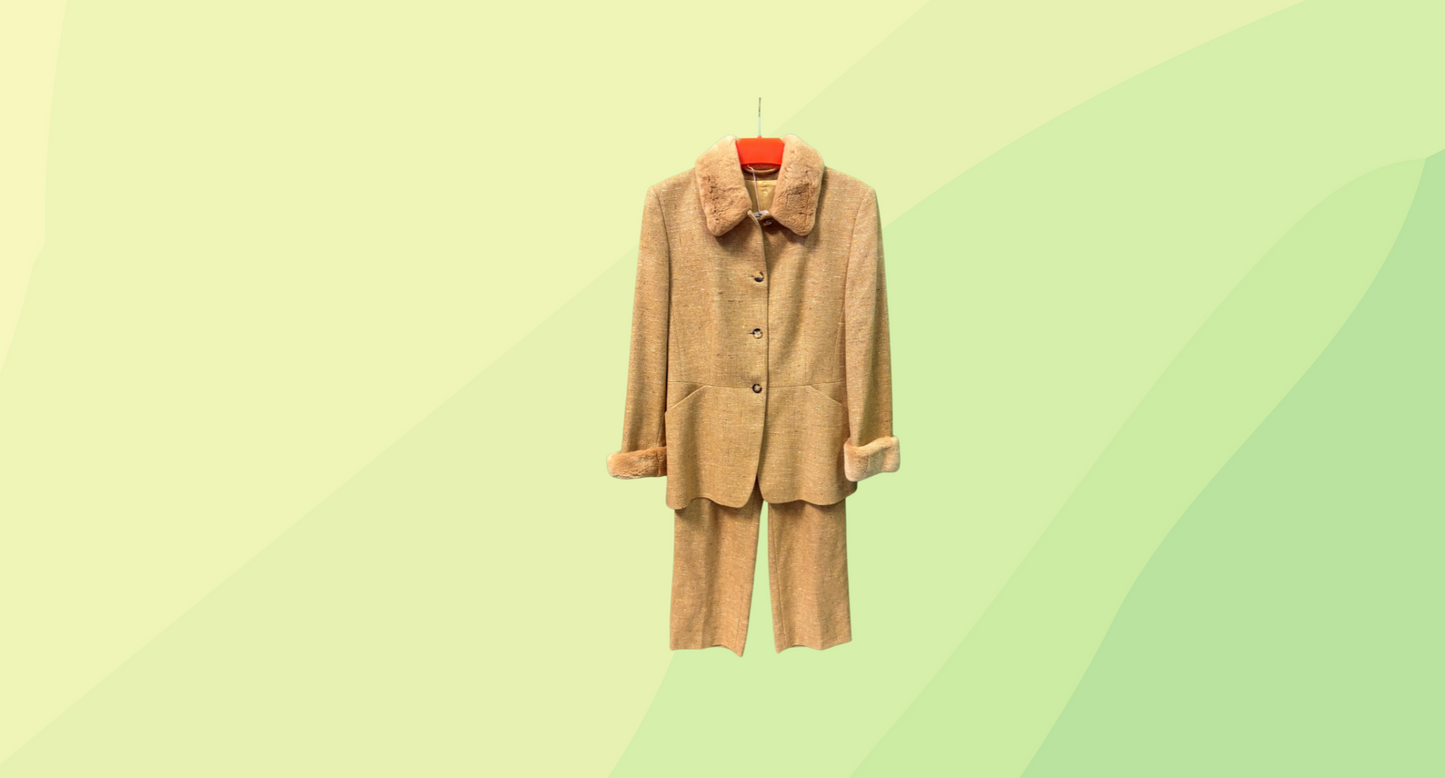 Aigner 2 PCE Pant Suit - S - Mustard