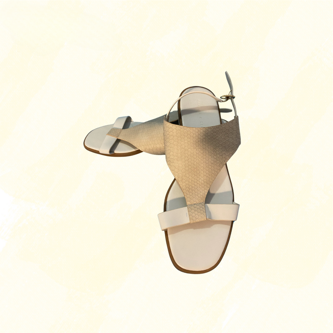Charles & Keith Sandal - White/beige - 39