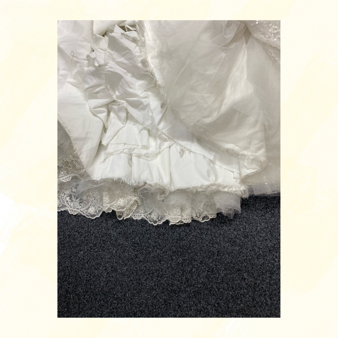 Wedding Dress - Embellished full skirt - White - S