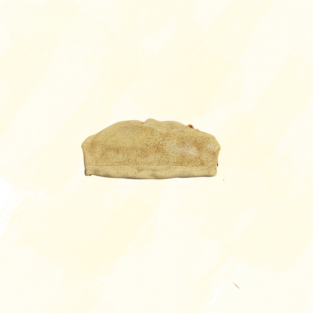 Bottega Veneta Mini Pouch Zabaione Crackled Leather Bag - Beige