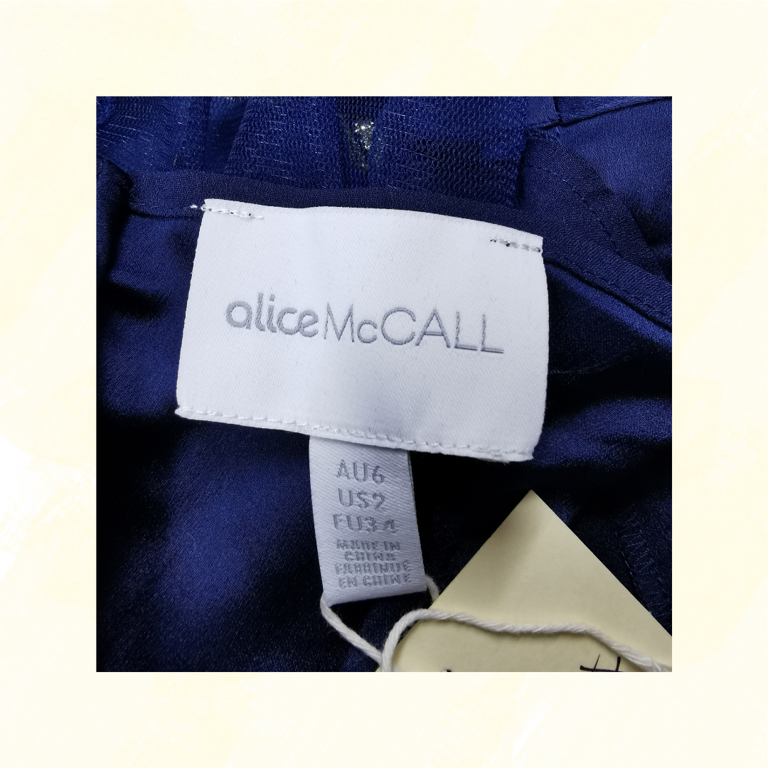 Alice McCall Play Suit - Size 6 - Blue and gold