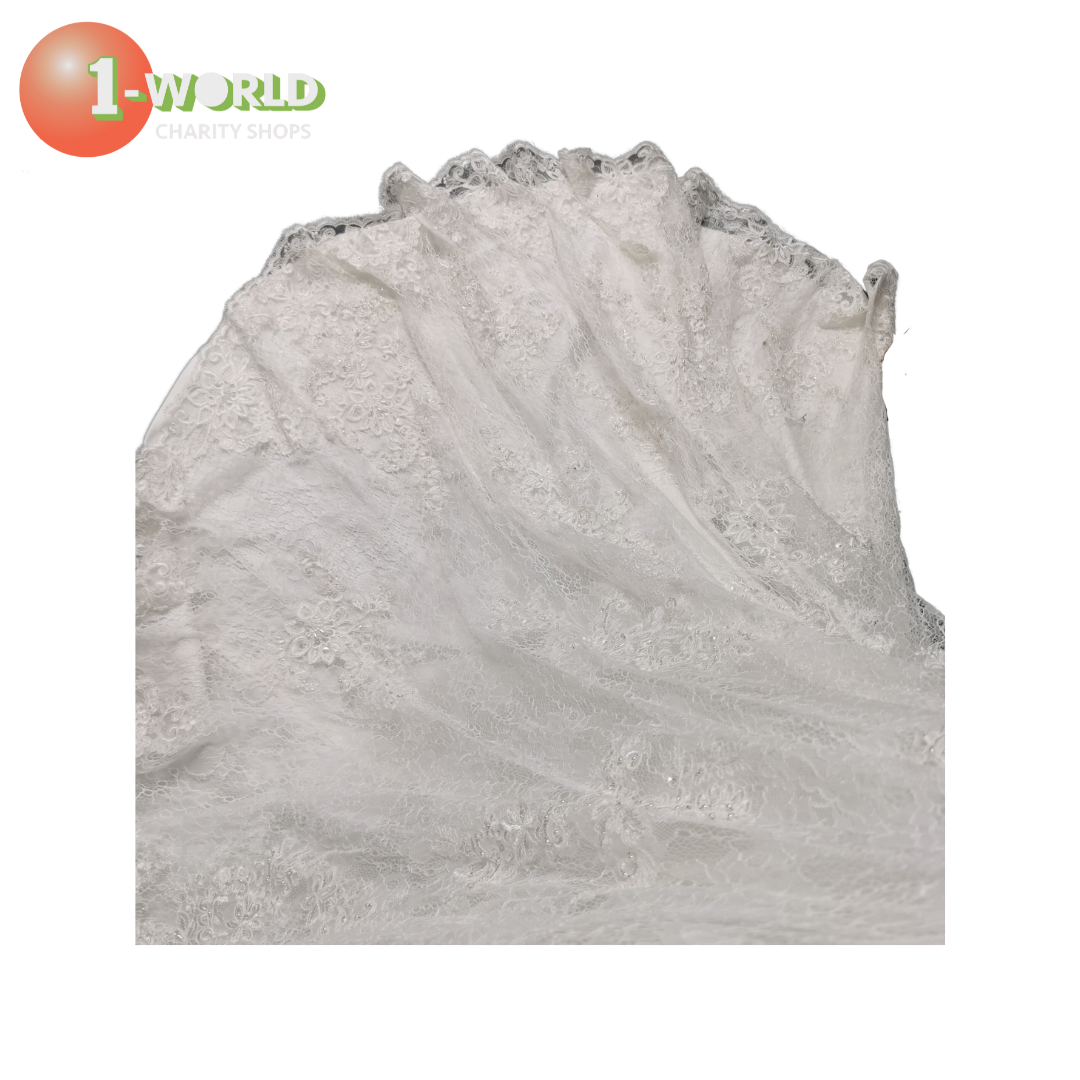 Roz La Kelin Mermaid V-Neck Sleeveless Lace Wedding Dress - XL