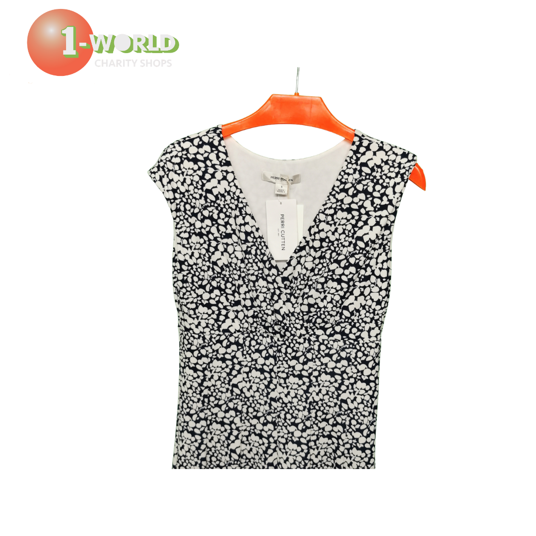 Perri Cutten Mira Dress - S Black/White Print