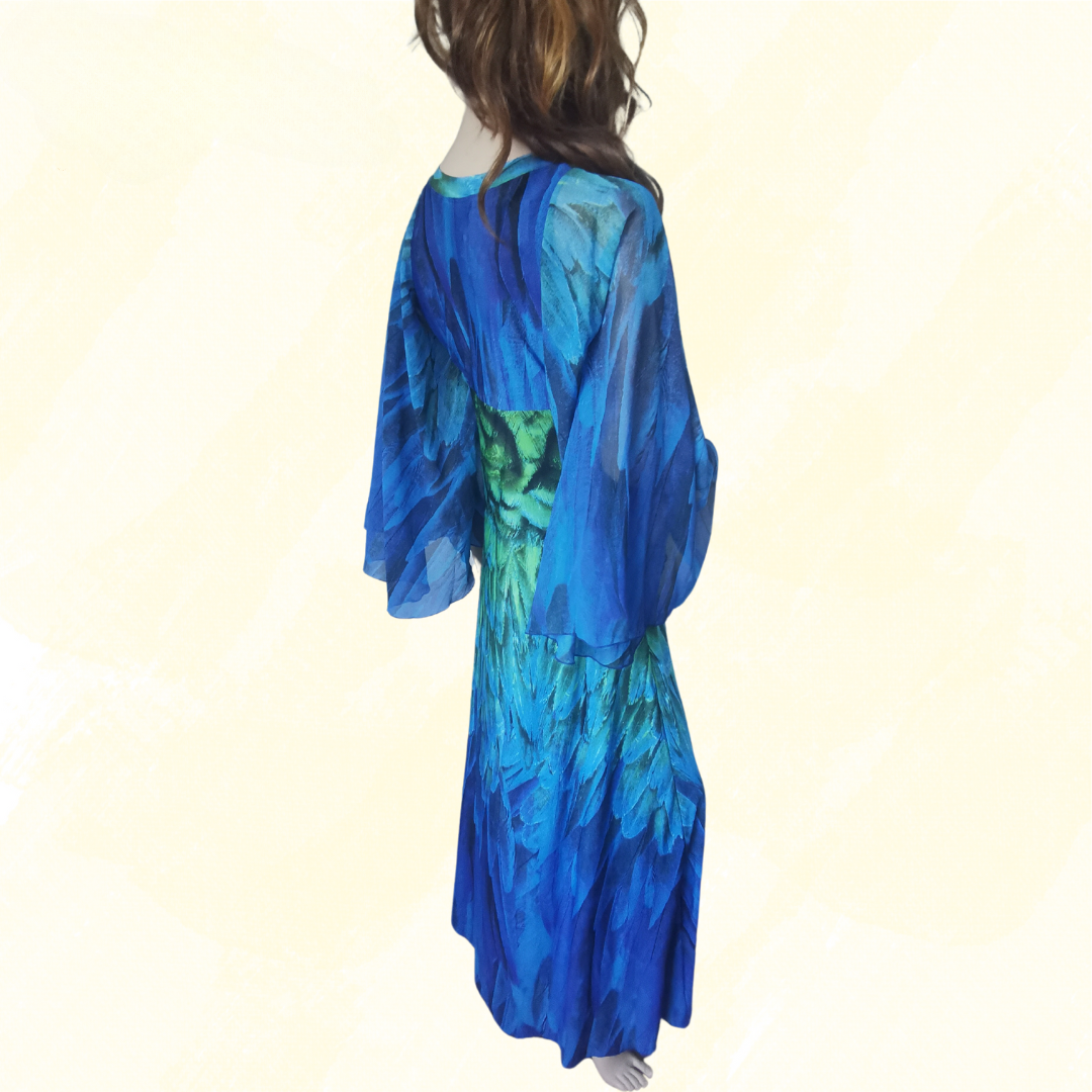 Roberto Cavali Dress Mid Length RRP $3000 - XL - Blue Pattern